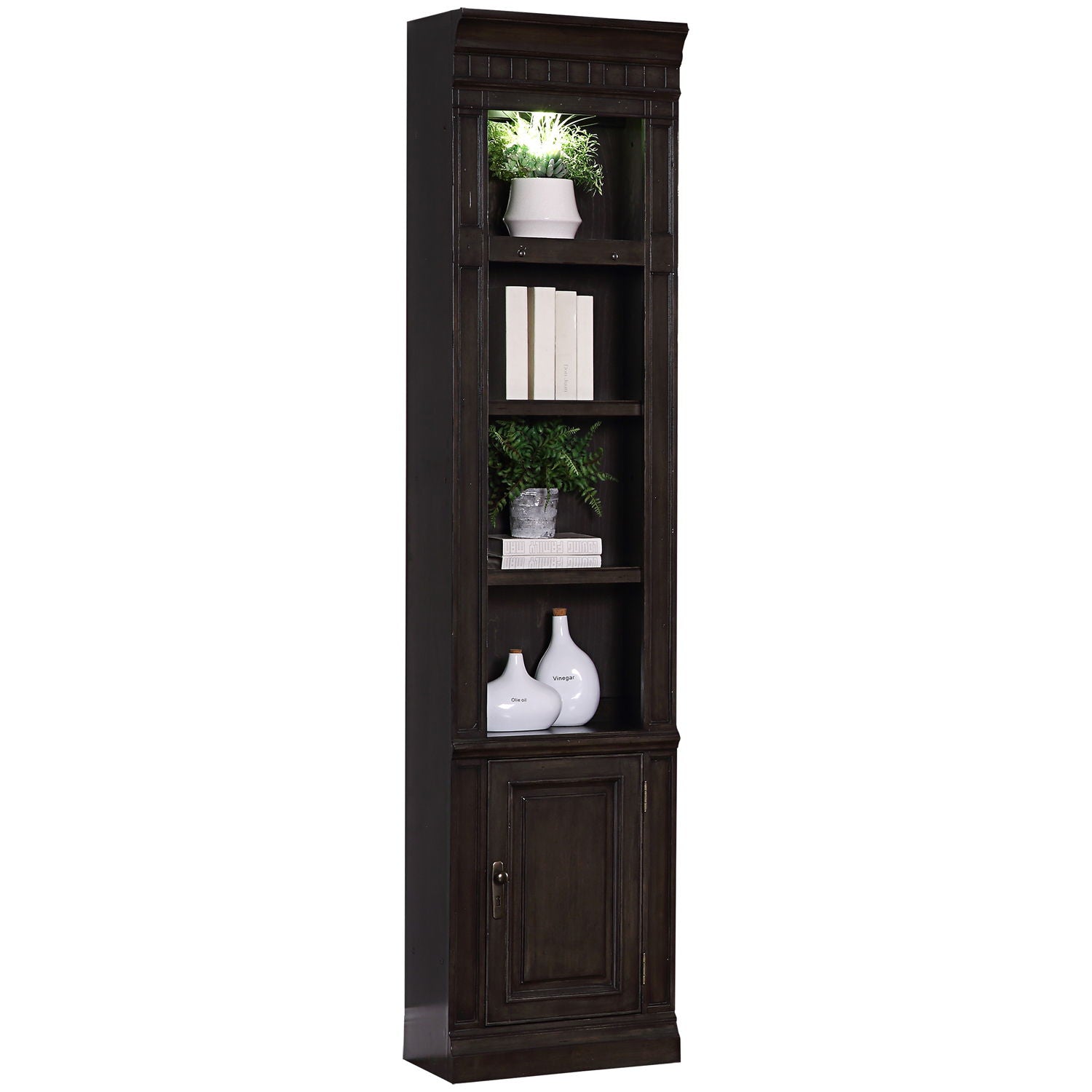 Washington Heights - Open Top Bookcase - Washed Charcoal - Premium Standard Bookcases from Parker House - Just $1025! Shop now at brett interiors