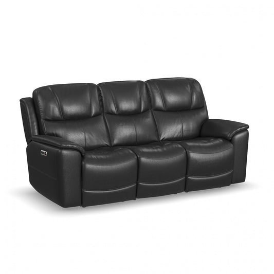 Crew - Power Reclining Sofa With Power Headrests & Lumbar - Black - Premium Reclining Sofas & Loveseats from Flexsteel - Just $3687.50! Shop now at brett interiors