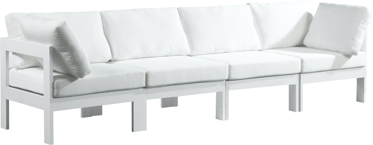 Nizuc - Outdoor Patio Modular Sofa - White - Metal - Premium Sofas from Meridian Furniture - Just $3650! Shop now at brett interiors