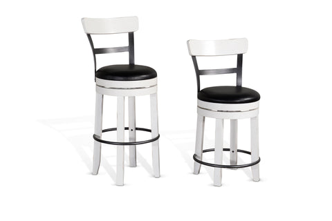 Carriage House - Barstool With Back & Swivel Cushion Seat - Premium Bar Height (28"-30") from Sunny Designs - Just $216! Shop now at brett interiors