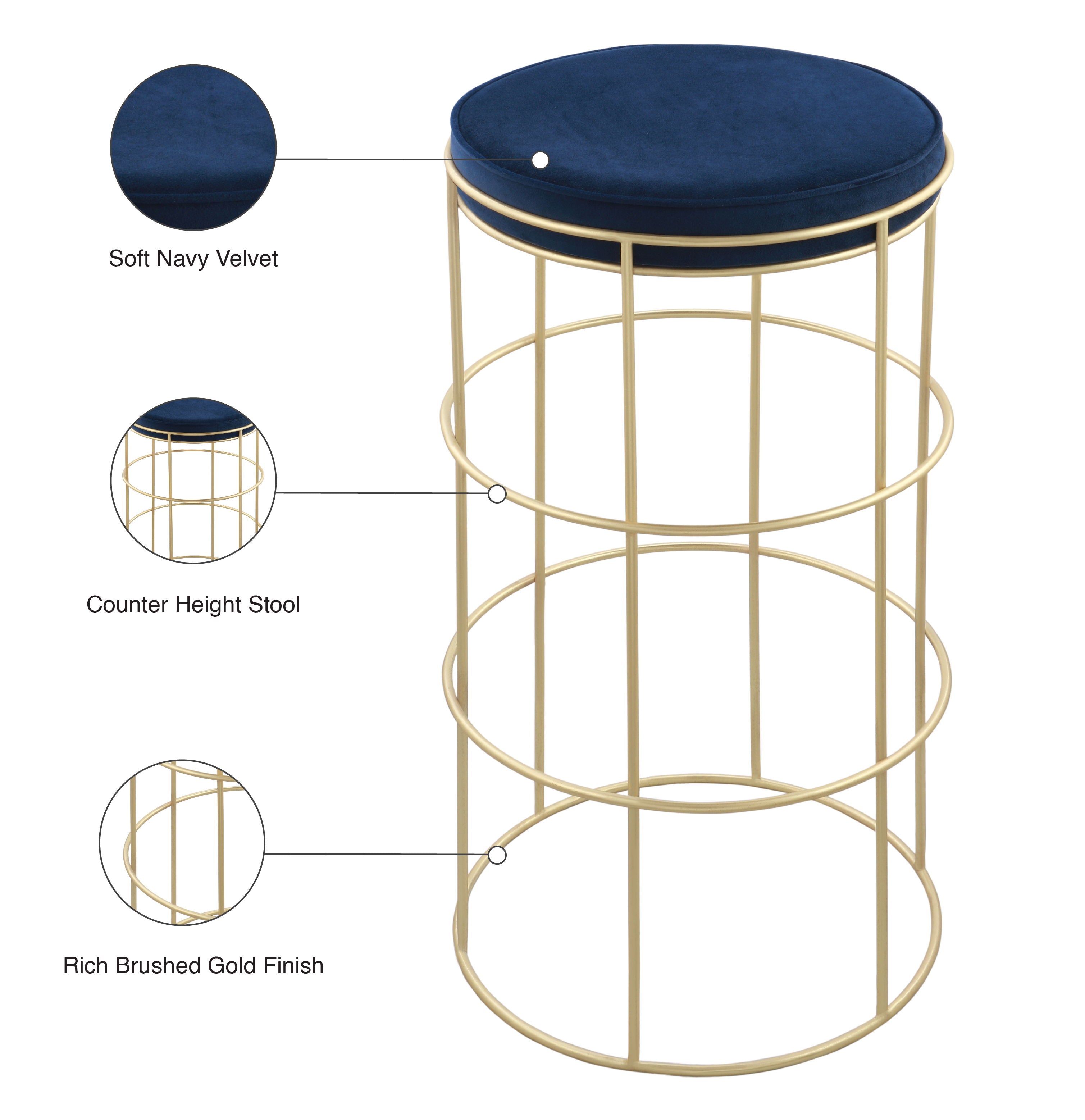 Rebar - Counter Stool - Premium Counter Height (24"-27") from Meridian Furniture - Just $237.50! Shop now at brett interiors