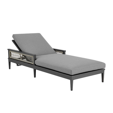 Zella - Outdoor Patio Chaise Lounge Chair - Gray / Earl Gray - Premium Lounge Chairs from Armen Living - Just $1877.50! Shop now at brett interiors