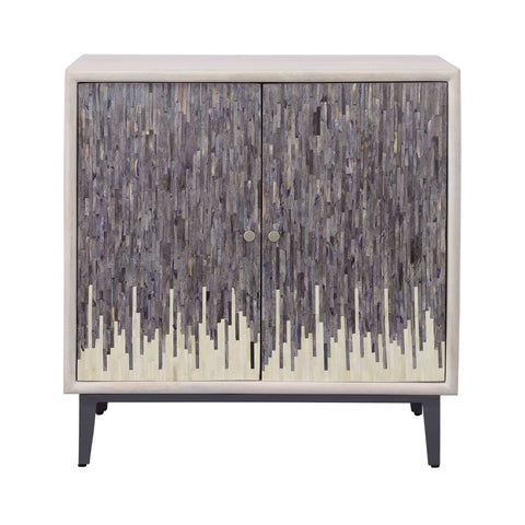 Kai - Bone Inlay Two Door Cabinet - Gray / White Bone Inlay - Premium Accent Cabinets from Coast2Coast Home - Just $3300! Shop now at brett interiors