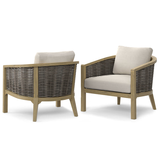 Parkside - Outdoor Conversation Chair (Set of 2) - Natural - Premium Chair Sets from Simpli Home - Just $1641! Shop now at brett interiors