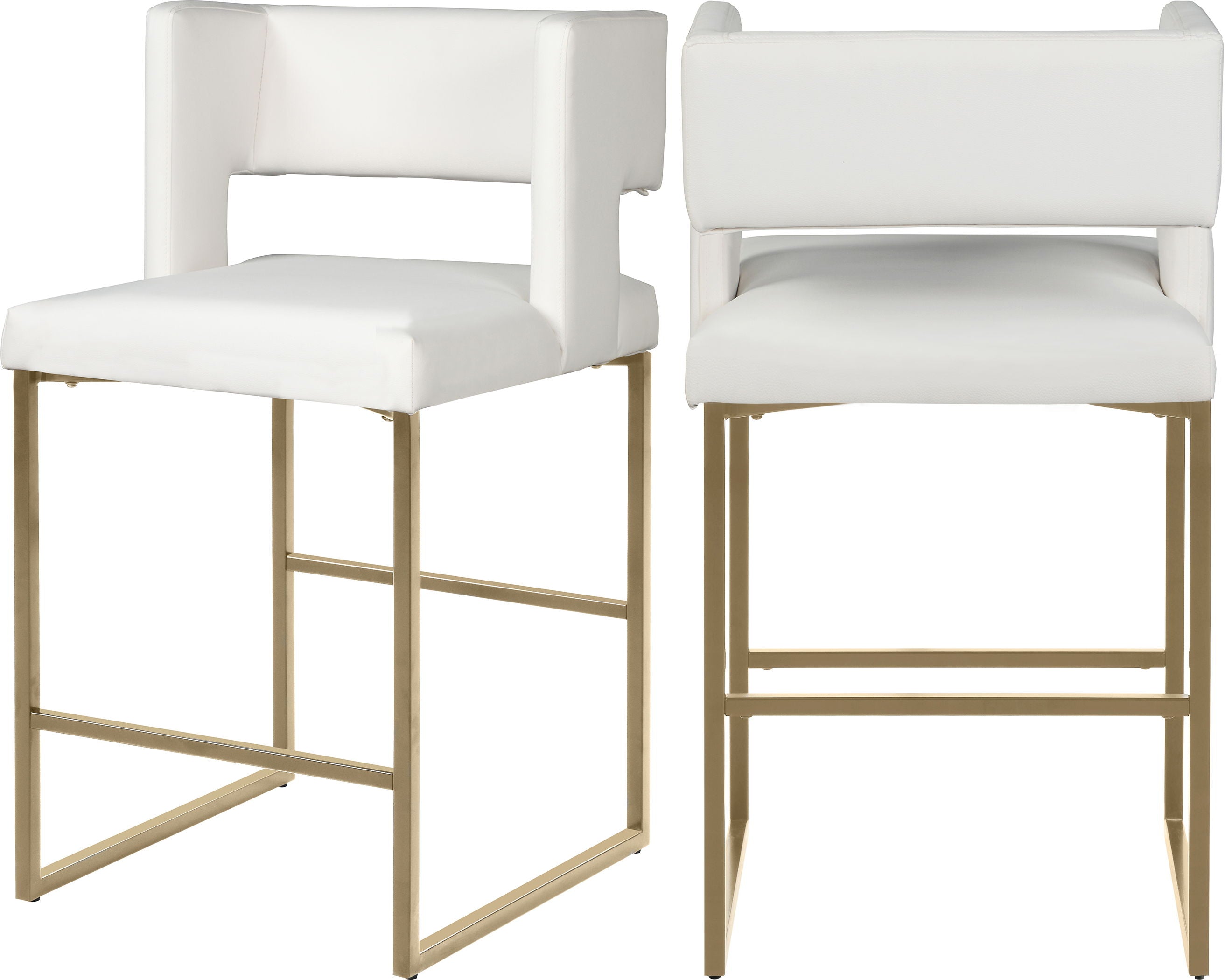 Caleb - Counter Stool with Gold Legs (Set of 2) - Premium Stool Sets from Meridian Furniture - Just $675! Shop now at brett interiors