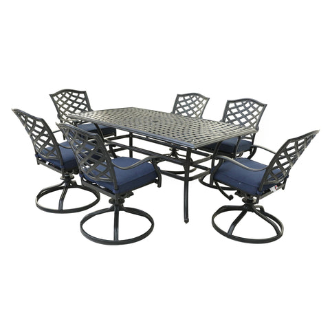 Rectangular Aluminum Dining Set With Cushions - Premium 7 Piece Outdoor Sets from Gather Craft - Just $2383! Shop now at brett interiors