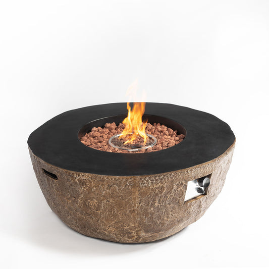 Concrete Gas Fire Pit Bowl - Brown - Premium Fire Pits from AS Outdoor Heating - Just $727! Shop now at brett interiors