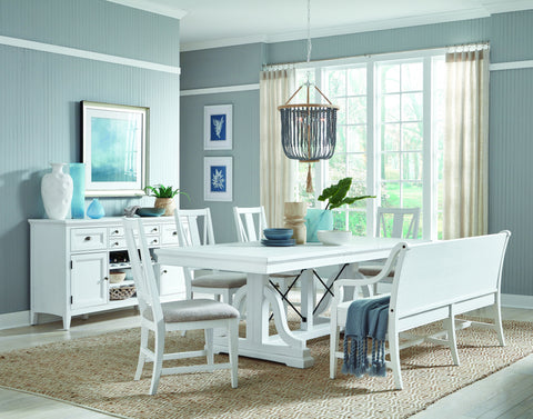 Heron Cove - Bench With Back - Chalk White - Premium Dining Benches from Magnussen Furniture - Just $922.50! Shop now at brett interiors