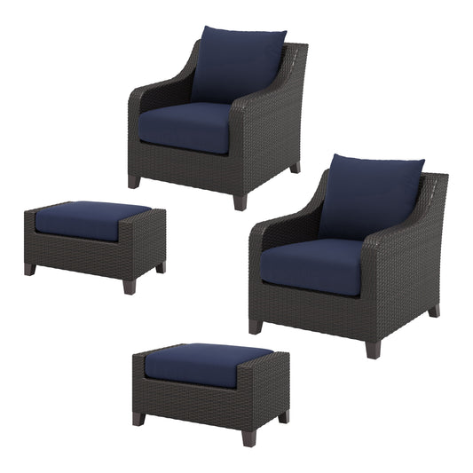 Skye - Outdoor Chair & Ottoman Set - Premium 4 Piece Outdoor Sets from New Classic - Just $3445! Shop now at brett interiors