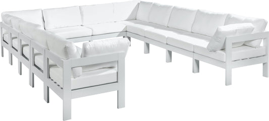 Nizuc - Outdoor Patio Modular Sectional 12 Piece - White - Fabric - Premium Stationary Sectionals from Meridian Furniture - Just $10750! Shop now at brett interiors