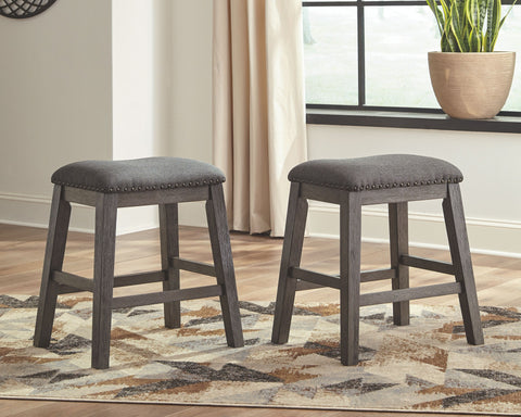 Caitbrook - Gray - Upholstered Stool (Set of 2) - Premium Stool Sets from Signature Design by Ashley® - Just $179.05! Shop now at brett interiors