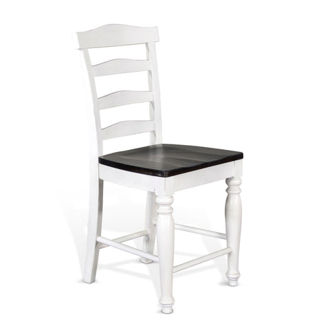 Carriage House - 43" Ladderback Barstool - White / Black - Premium Bar Height (28"-30") from Sunny Designs - Just $205! Shop now at brett interiors