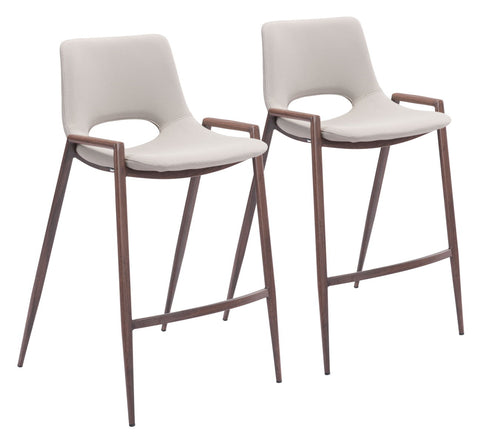 Desi - Counter Stool (Set of 2) Walnut Legs - Premium Stool Sets from Zuo Modern - Just $1400! Shop now at brett interiors