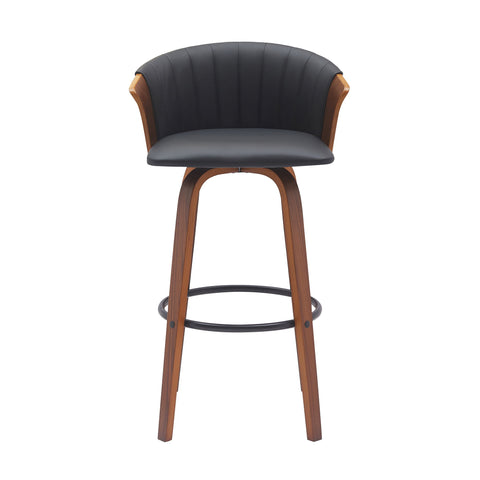 Diana - Swivel Walnut Wood Faux Leather Counter Stool - Premium Counter Height (24"-27") from Armen Living - Just $227.50! Shop now at brett interiors