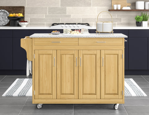 Create-A-Cart - 4 Doors Kitchen Cart - Gray Granite Top - Premium Islands & Carts from Homestyles - Just $1834.98! Shop now at brett interiors