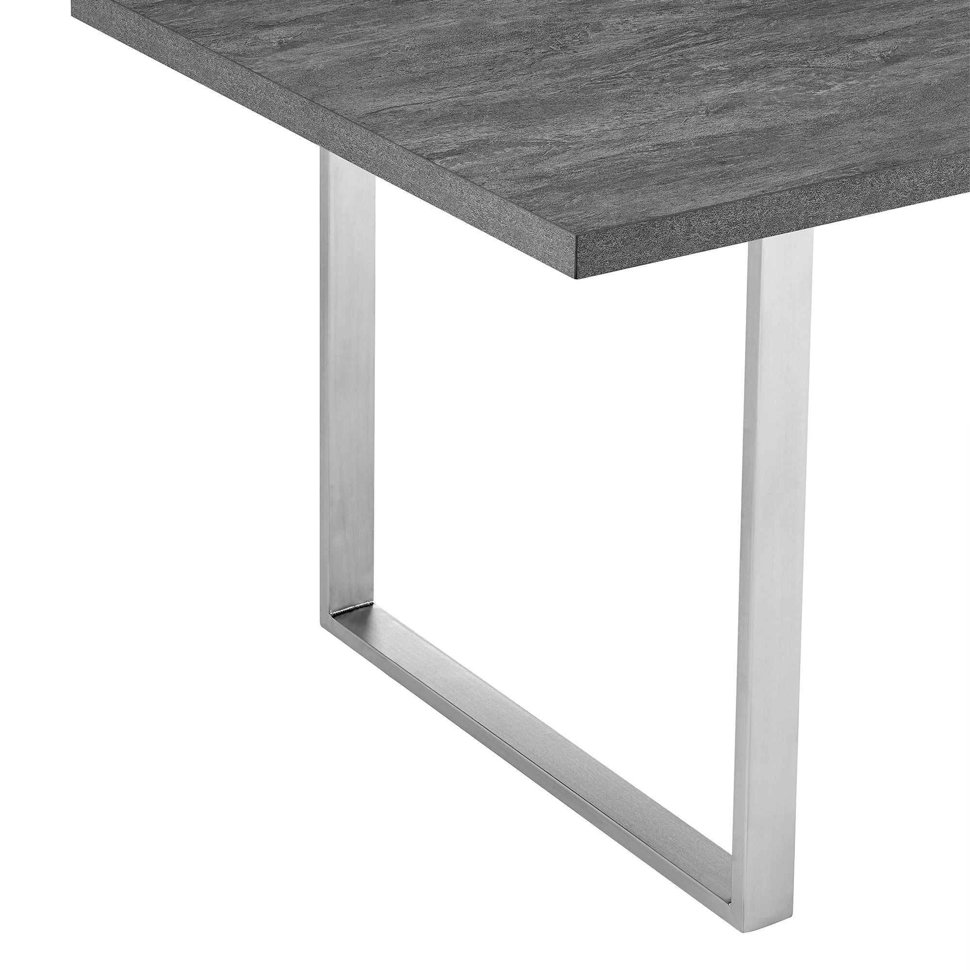 Fenton - Dining Table - Brushed Steel - Premium Dining Tables from Armen Living - Just $697.50! Shop now at brett interiors