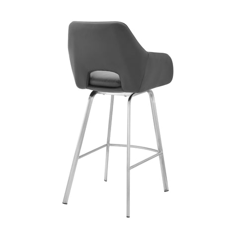 Aura - Steel Swivel Stool - Premium Counter Height (24"-27") from Armen Living - Just $350! Shop now at brett interiors