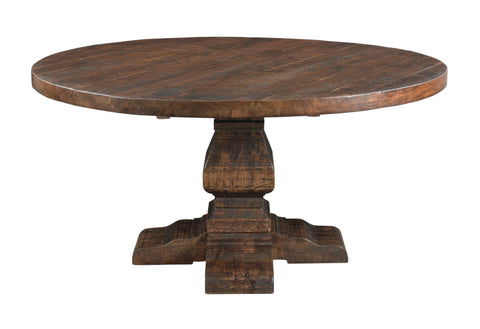 Woodbridge - Round Dining Table (2 Cartons) - Distressed Brown - Premium Dining Tables from Coast2Coast Home - Just $4950! Shop now at brett interiors