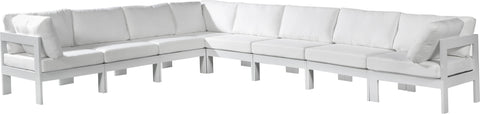 Nizuc - Outdoor Patio Modular Sectional 8 Piece - White - Fabric - Premium Stationary Sectionals from Meridian Furniture - Just $7200! Shop now at brett interiors