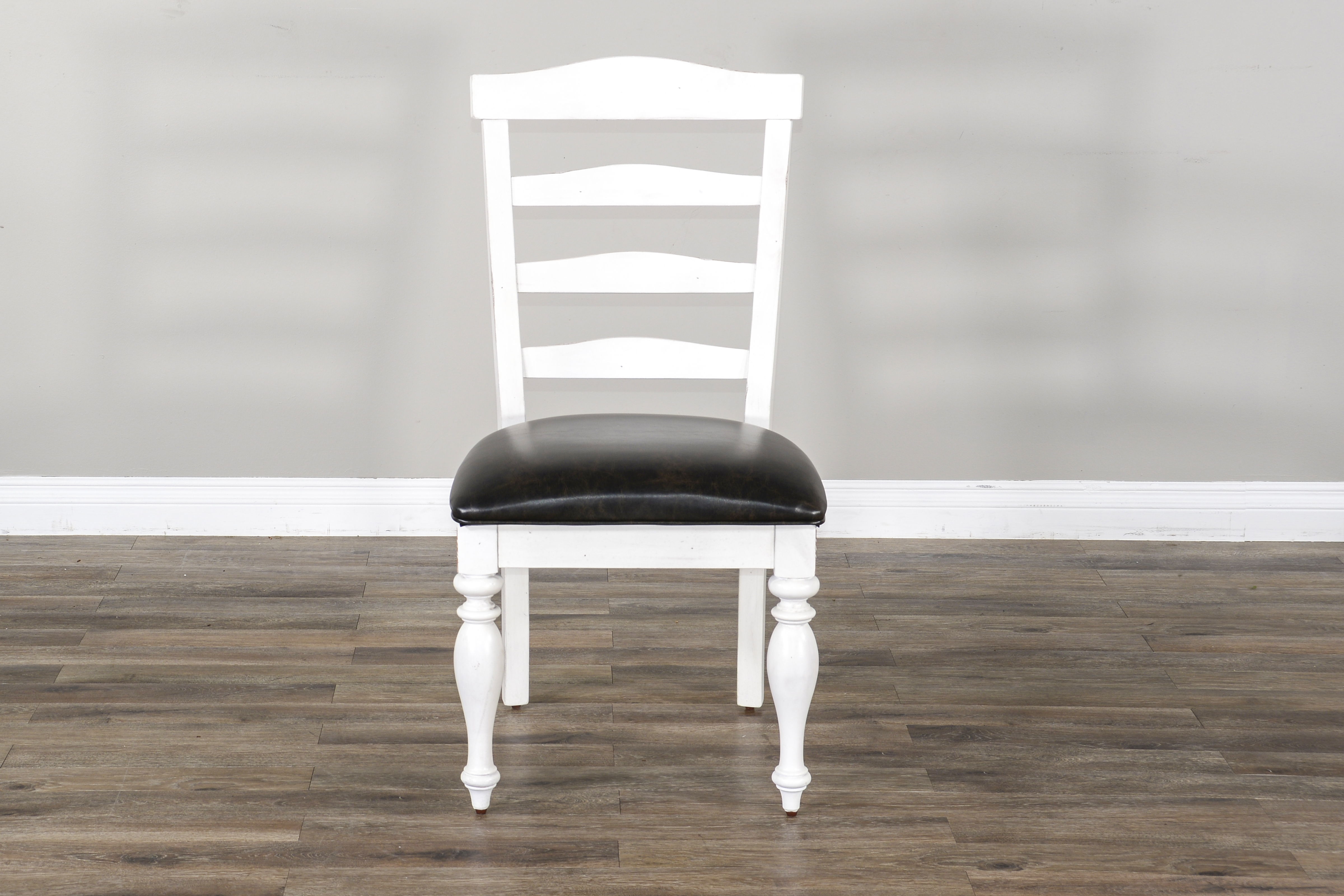 Carriage House - Ladderback Chair With Cushion Seat - White / Black - Premium Side Chairs from Sunny Designs - Just $205! Shop now at brett interiors