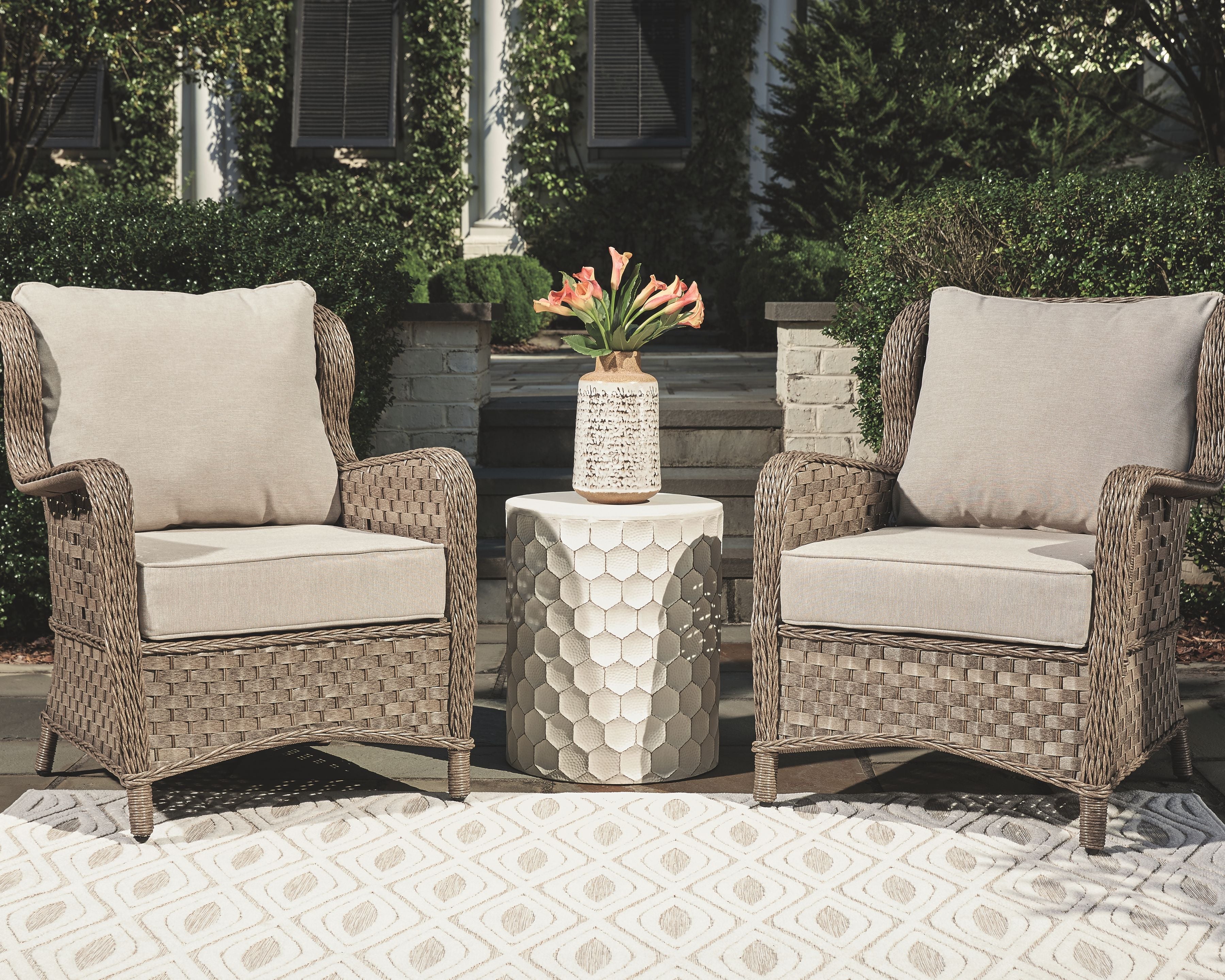 Clear Ridge - Light Brown - Lounge Chair W/Cushion (Set of 2) - Premium Chair Sets from Signature Design by Ashley® - Just $856.25! Shop now at brett interiors