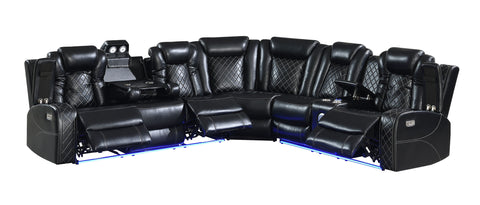 Orion - 3 Piece Power Sectional - Black - Premium Reclining Sectionals from New Classic - Just $4200! Shop now at brett interiors