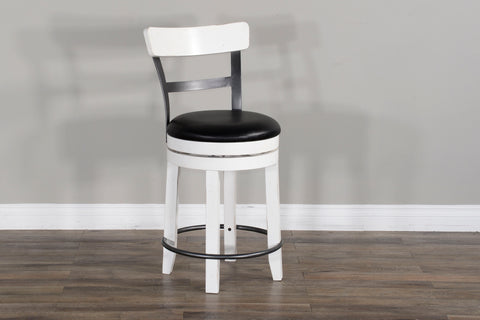 Carriage House - Barstool With Back & Swivel Cushion Seat - Premium Bar Height (28"-30") from Sunny Designs - Just $216! Shop now at brett interiors