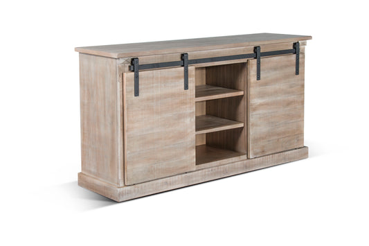 TV Console With Barn Door - Beige - Premium TV Stands from Sunny Designs - Just $1098! Shop now at brett interiors