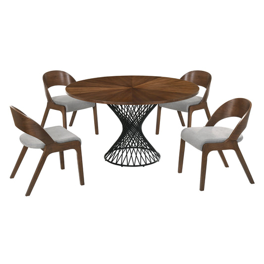 Cirque And Polly - Round Dining Set - Premium 5 Piece Dining Room Sets from Armen Living - Just $2032.50! Shop now at brett interiors