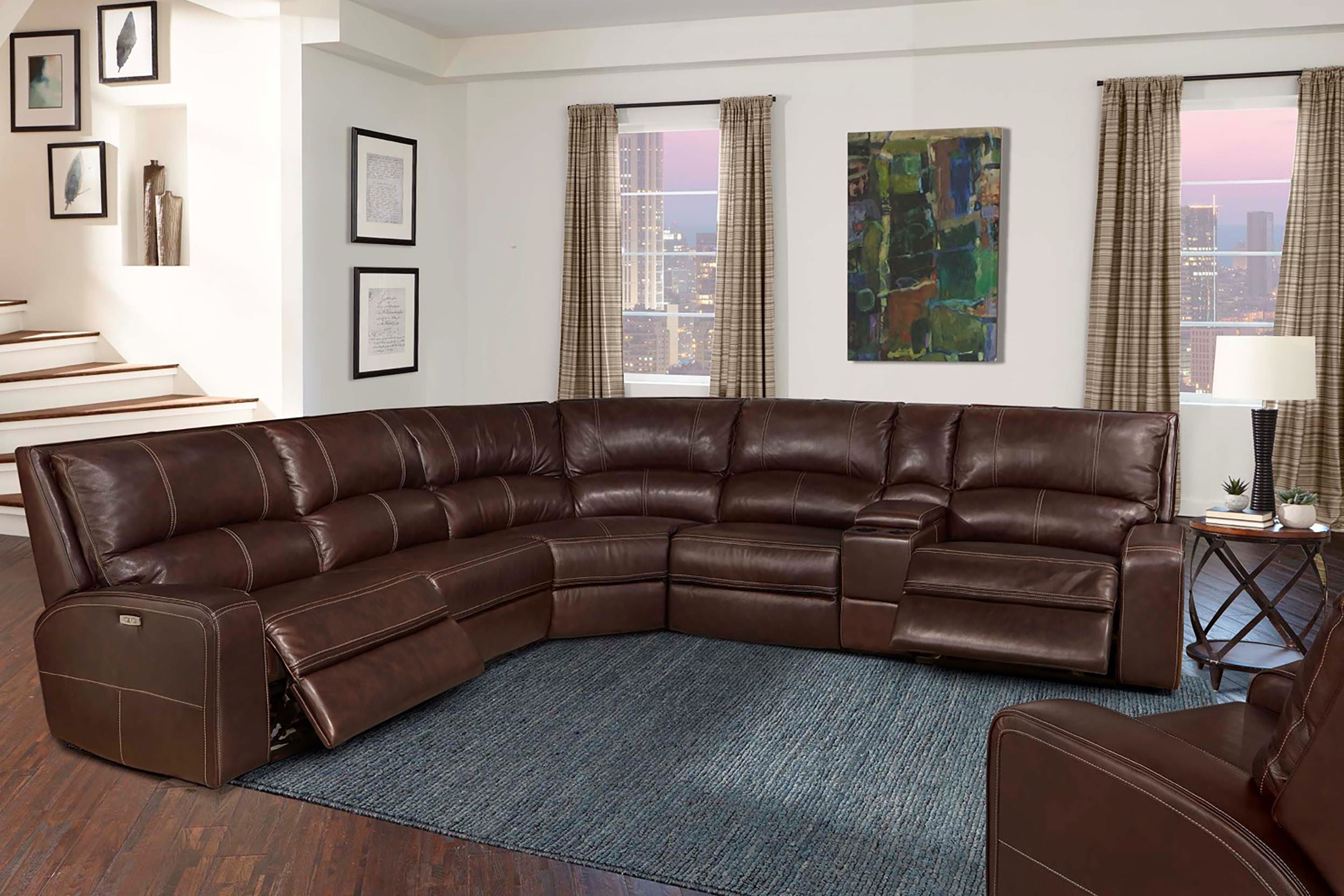 Swift - 6 Piece Modular Power Reclining Sectional with Power Headrests and Entertainment Console - Clydesdale - Premium Reclining Sectionals from Parker Living - Just $6122.50! Shop now at brett interiors