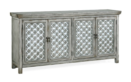 Sara - Four Door Credenza - Lizzy Hazy Gray / Mirror - Premium Credenzas from Coast2Coast Home - Just $4125! Shop now at brett interiors