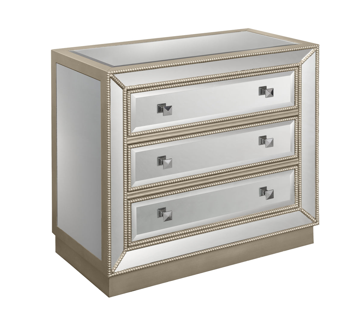 Lucia - Three Drawer Chest - Estaline Champagne / Mirror - Premium Accent Chests from Coast2Coast Home - Just $2392.50! Shop now at brett interiors