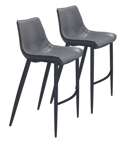 Magnus - Bar Chair (Set of 2) - Dark Gray / Black - Premium Chair Sets from Zuo Modern - Just $1600! Shop now at brett interiors