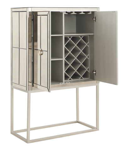 Margot - Two Door Bar Cabinet - Bette Mirror / Gold - Premium Wine Cabinets from Coast2Coast Home - Just $4537.50! Shop now at brett interiors