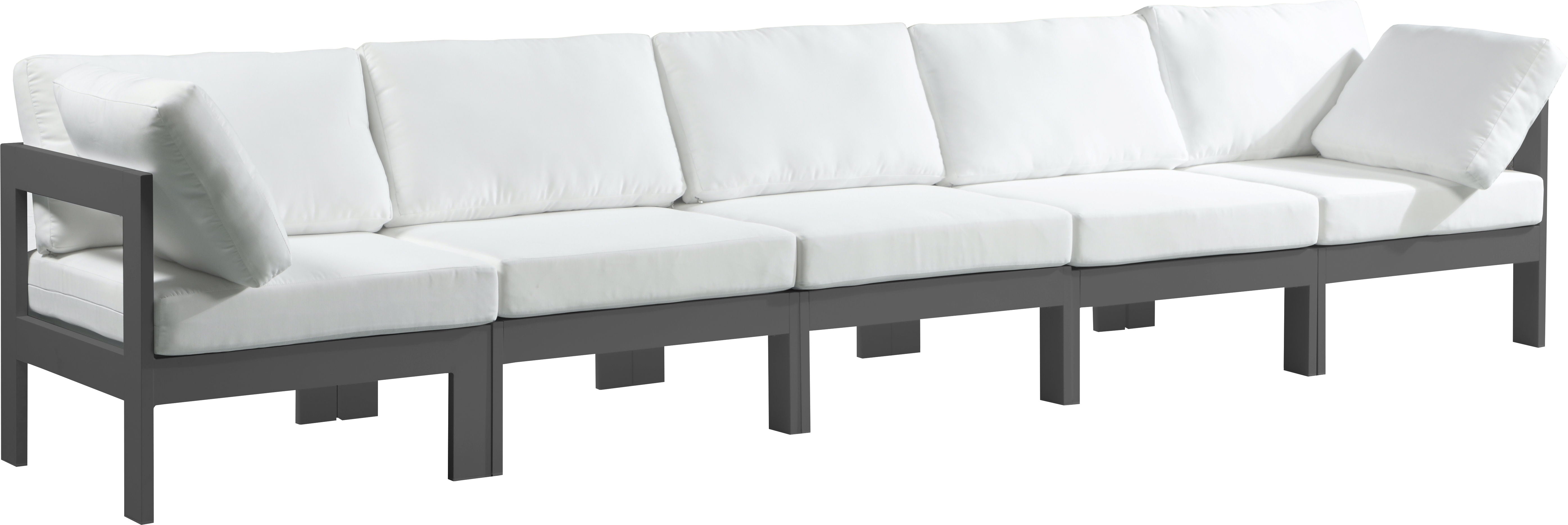 Nizuc - Outdoor Patio Modular Sofa With Frame - White - Modern & Contemporary - Premium Sofas from Meridian Furniture - Just $4512.50! Shop now at brett interiors