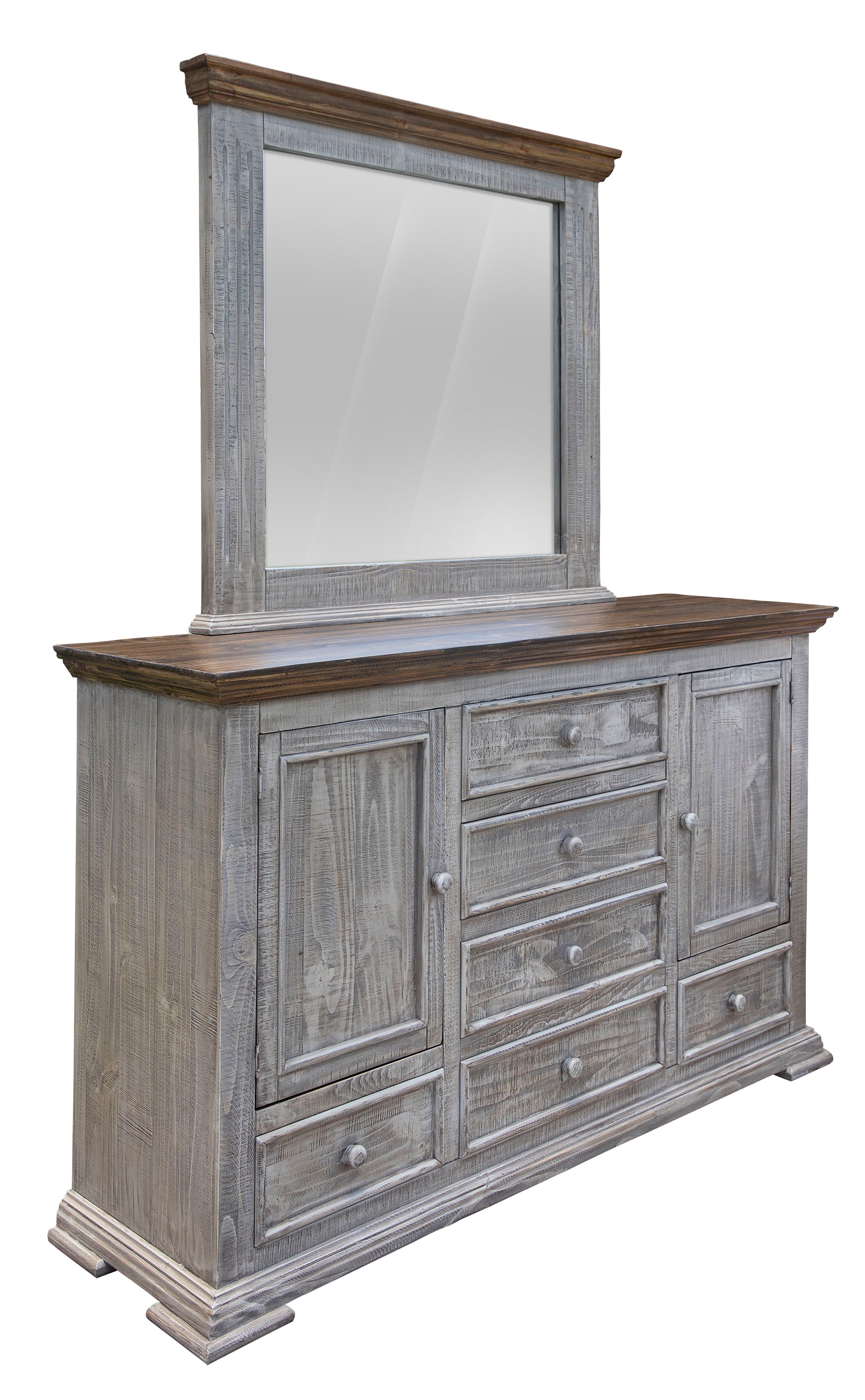 Catalina - Mirror - Weathered Gray - Premium Bedroom Mirrors from International Furniture Direct - Just $280! Shop now at brett interiors