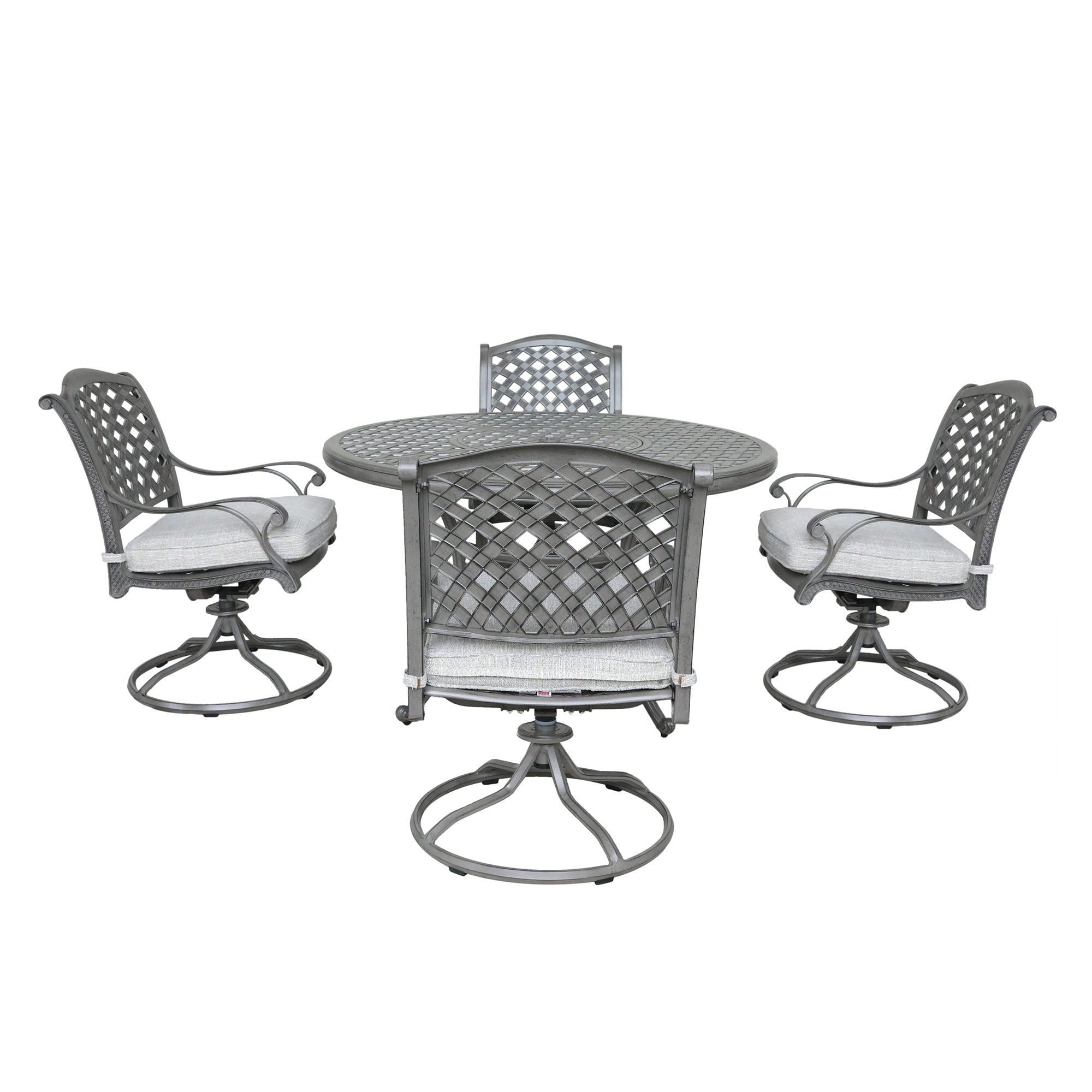 Outdoor Aluminum Dining Set With Cushion - Premium 5 Piece Outdoor Sets from Gather Craft - Just $2368! Shop now at brett interiors