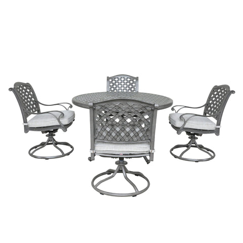 Outdoor Aluminum Dining Set With Cushion - Premium 5 Piece Outdoor Sets from Gather Craft - Just $2368! Shop now at brett interiors