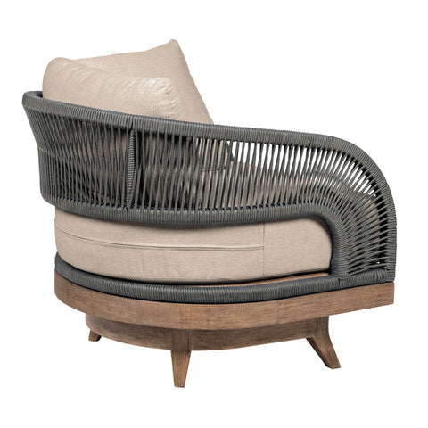 Orbit - Swivel Outdoor Patio Chair - Weathered Eucalyptus / Taupe - Premium Swivel Chairs from Armen Living - Just $1487.50! Shop now at brett interiors