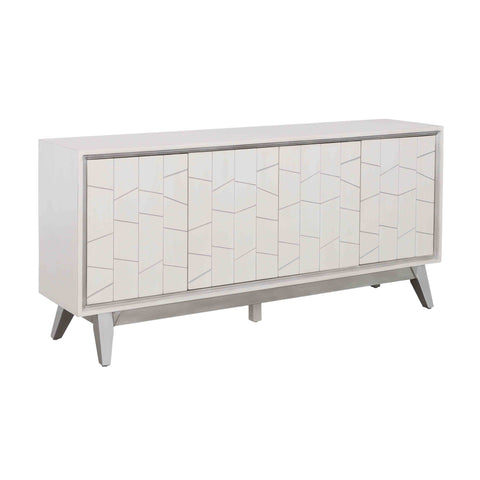 Summit - Four Door Credenza - White / Silver - Premium Credenzas from Coast2Coast Home - Just $3630! Shop now at brett interiors