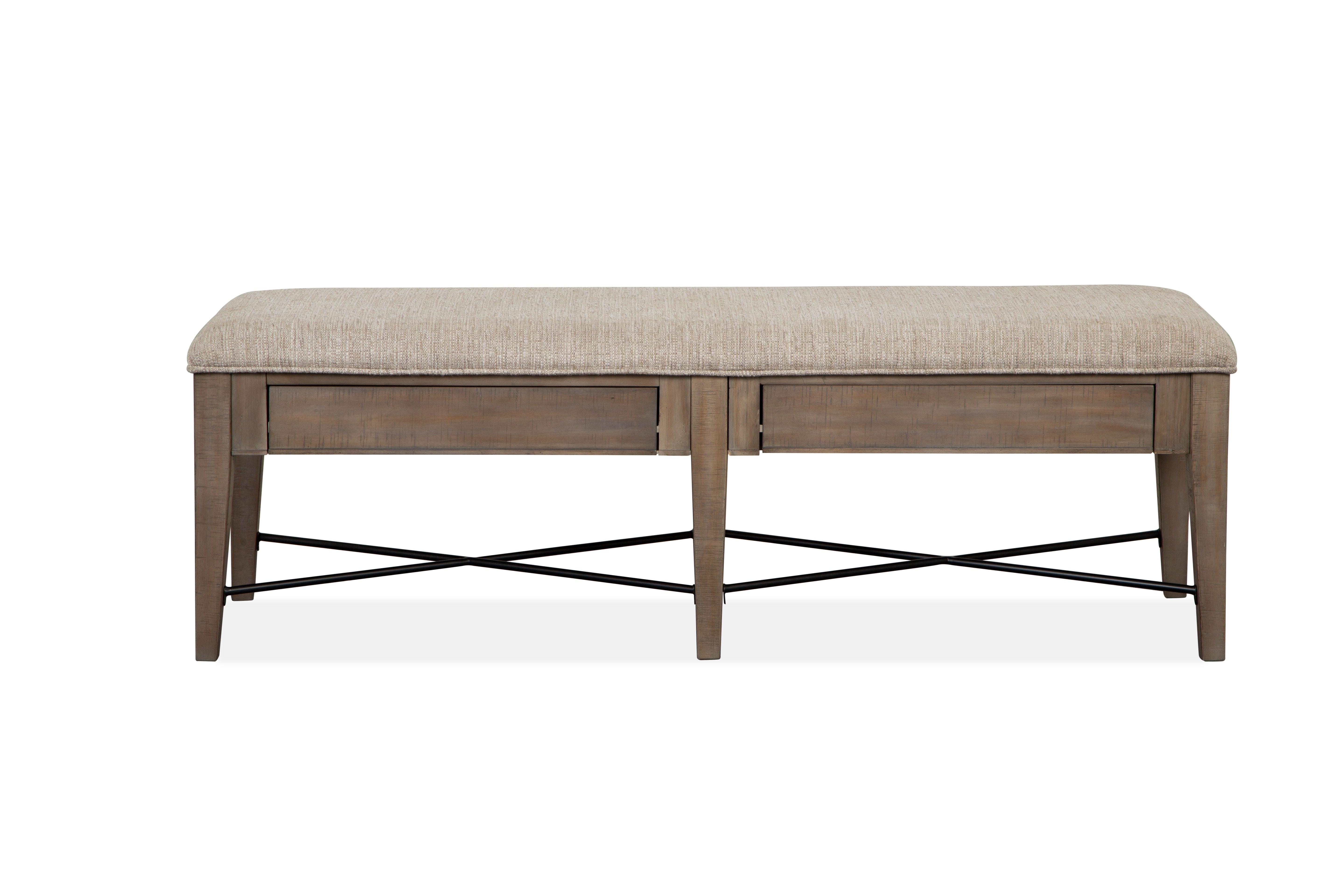 Paxton Place - Bench With Upholstered Seat - Dovetail Grey - Premium Upholstered Benches from Magnussen Furniture - Just $620! Shop now at brett interiors