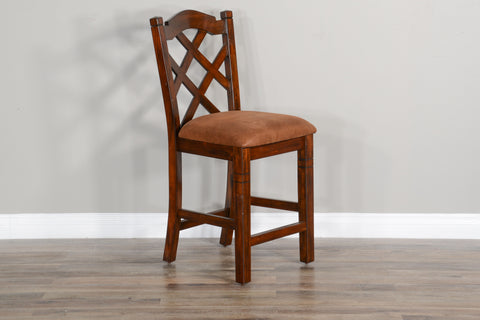 Santa Fe - Double Crossback Barstool - Dark Brown - Premium Bar Height (28"-30") from Sunny Designs - Just $223! Shop now at brett interiors