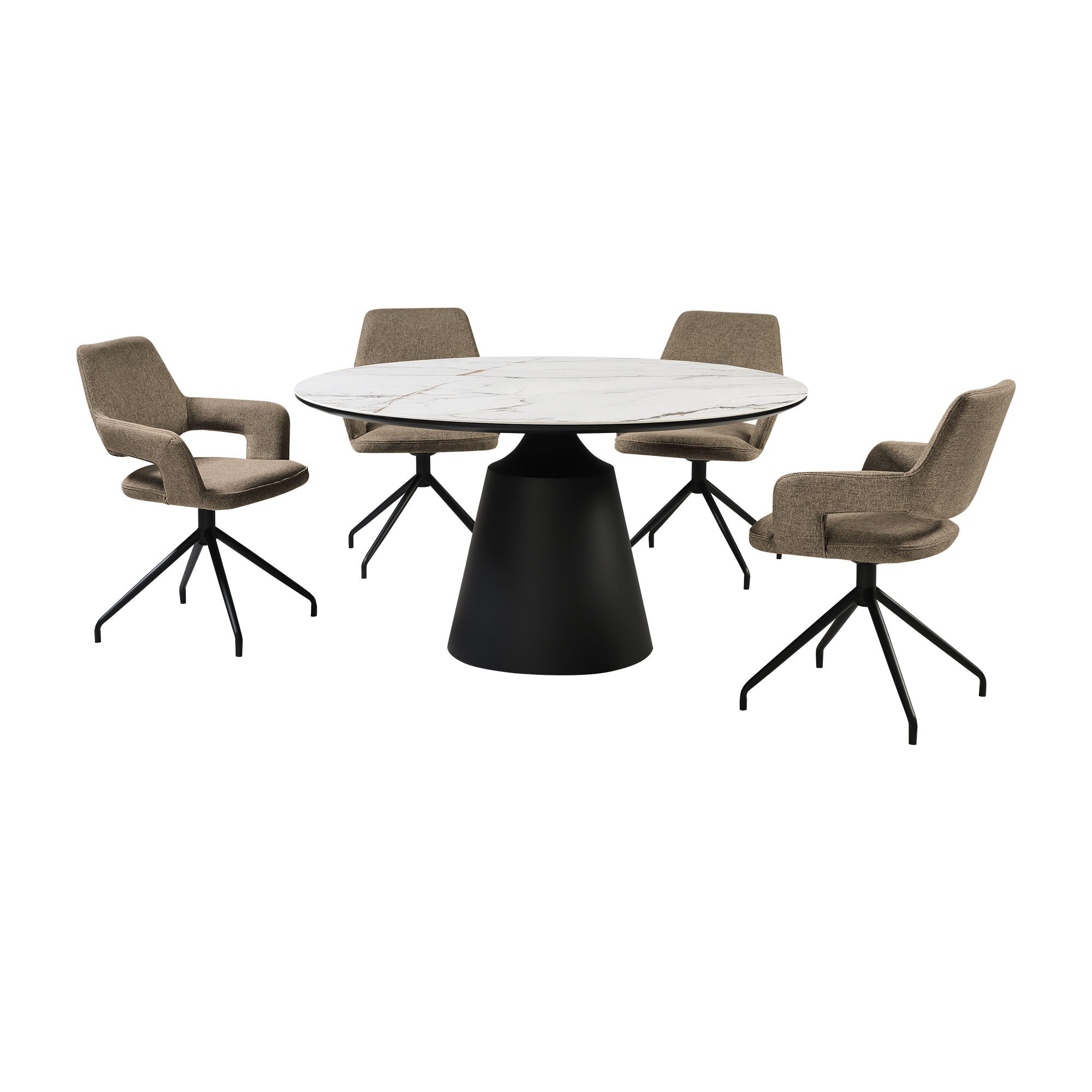 Knox Penny - Dining Set Stone Top And Chairs - Premium 5 Piece Dining Room Sets from Armen Living - Just $4510! Shop now at brett interiors