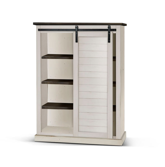 Carriage House - Barn Door Bookcase - White / Dark Brown - Premium Standard Bookcases from Sunny Designs - Just $1156! Shop now at brett interiors