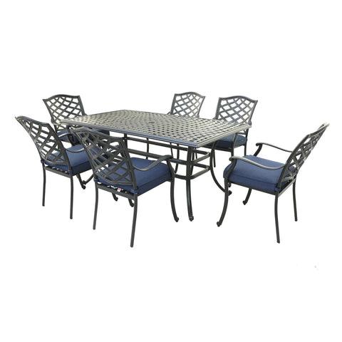 Rectangular Aluminum Dining Set With Cushions Gather Craft