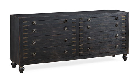 Hope - Six Drawer Two Pullout Shelf Credenza - Marksim Black rub - Premium Credenzas from Coast2Coast Home - Just $3712.50! Shop now at brett interiors