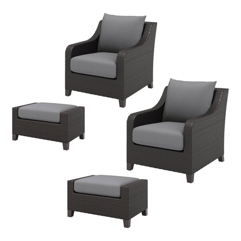 Skye - Outdoor Chair & Ottoman Set - Premium 4 Piece Outdoor Sets from New Classic - Just $3445! Shop now at brett interiors