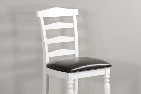 Carriage House - Ladderback Barstool With Cushion Seat - White / Black - Premium Side Chairs from Sunny Designs - Just $206! Shop now at brett interiors