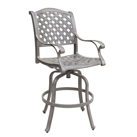 Cast Aluminum Bar Stool With Cushion (Set of 2) - Gray - Premium Stool Sets from Gather Craft - Just $1093! Shop now at brett interiors