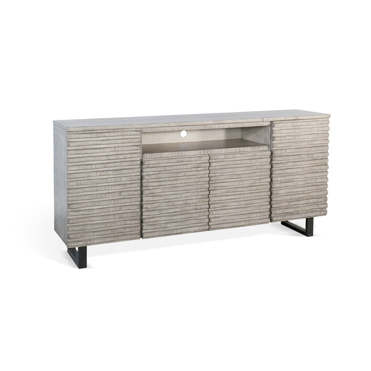 Alpine - Grey 72" Media Console Server - Pearl Silver - Premium TV Stands from Sunny Designs - Just $1078! Shop now at brett interiors